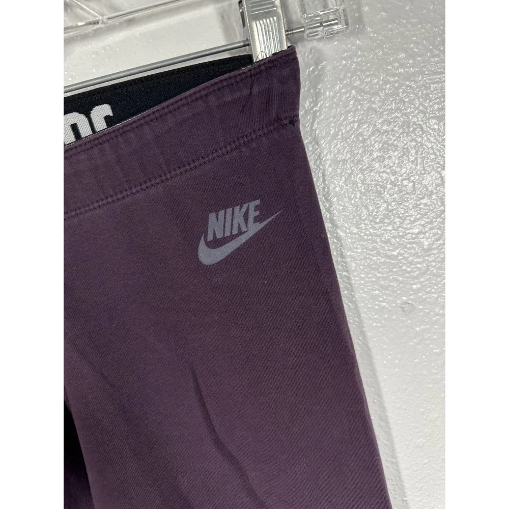 Nike Leggings Womens XS Purple Just Do It‎ Swoosh Cotton Blend Stretch Athletic